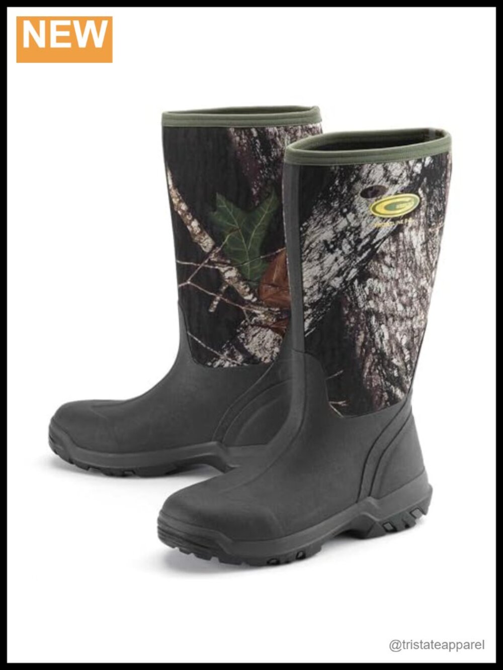 Waterproof Insulated Rubber Rain Boots Mid-Calf Slip-On Hunting Work